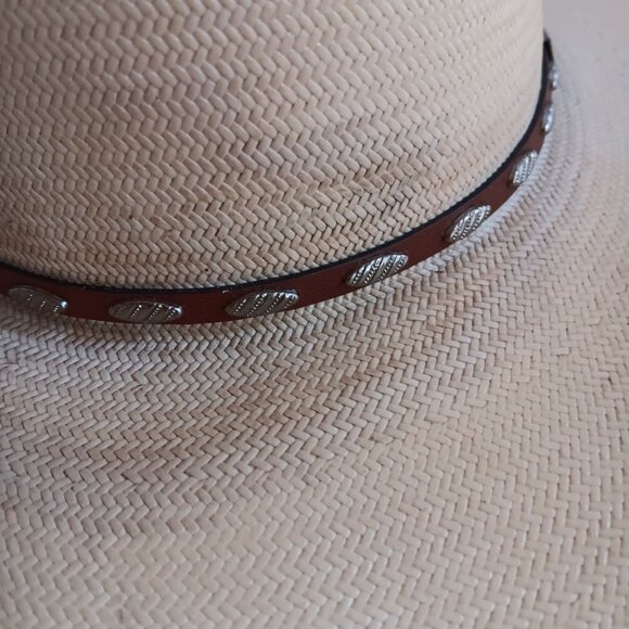 7 1/8 George Strait Resistol Mens Straw Cowboy Hat Vintage 1990's Western Oval - Picture 3 of 16